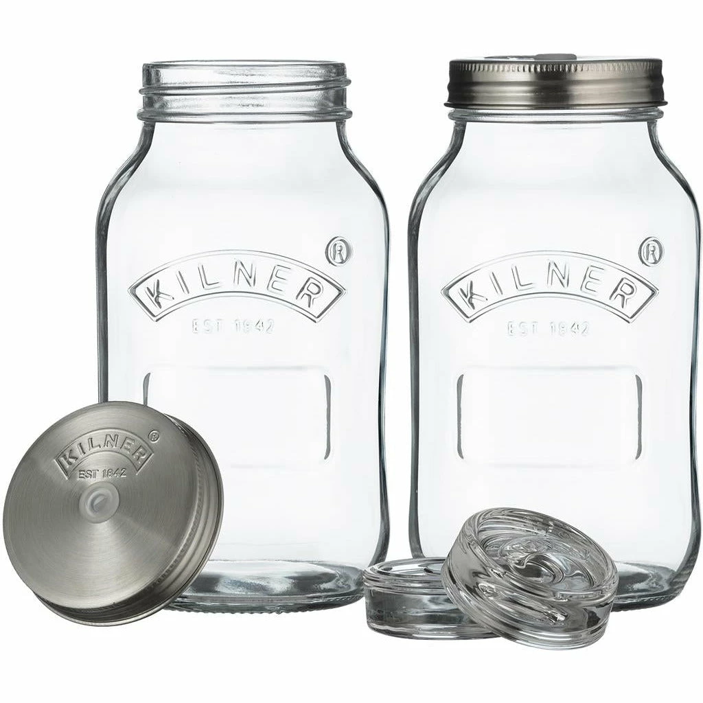KILNER 1 Litre Fermentation Jar - Set Of 2 1 KILNER 1 Litre Fermentation Jar - Set Of 2