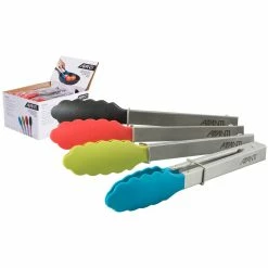 Avanti Tongs with Nylon Head Stainless Steel - 23cm - Black