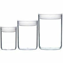 ClickClack Pantry Round Large Set of 3 - White