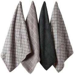 Ladelle Carver Charcoal Microfibre 4pk Kitchen Towel