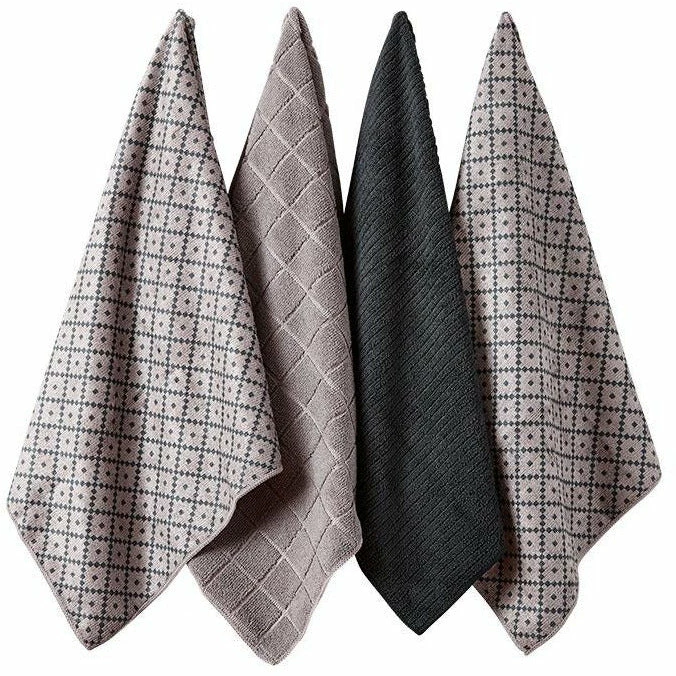 Ladelle Carver Charcoal Microfibre 4pk Kitchen Towel 1 Ladelle Carver Charcoal Microfibre 4pk Kitchen Towel
