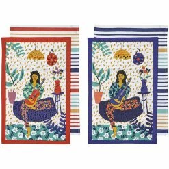 Ladelle Villa Lady Assorted 2pk Kitchen Towel - Blue