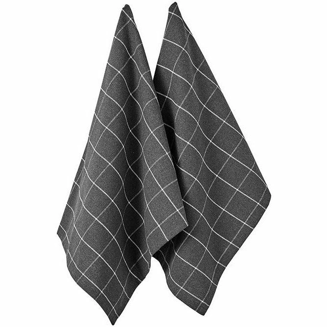 Ladelle Eco Check Charcoal 2pk Kitchen Towel 1 Ladelle Eco Check Charcoal 2pk Kitchen Towel