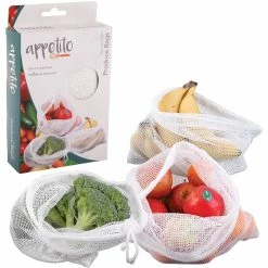 Appetito Woven Net Produce Bags Set of 3