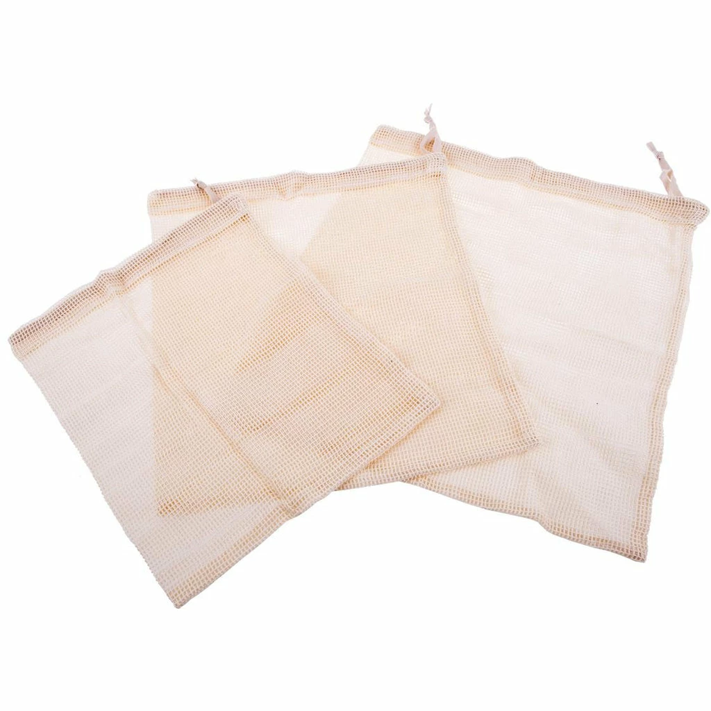Appetito Cotton Net Produce Bags 3 Piece Set Assorted Sizes 1 Appetito Cotton Net Produce Bags 3 Piece Set Assorted Sizes