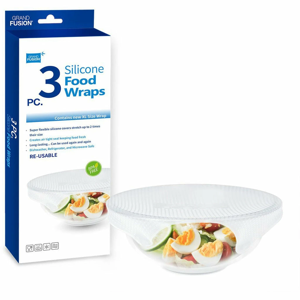 GRAND FUSION Silicone Food Wraps XL 3 Pack 1 GRAND FUSION Silicone Food Wraps XL 3 Pack