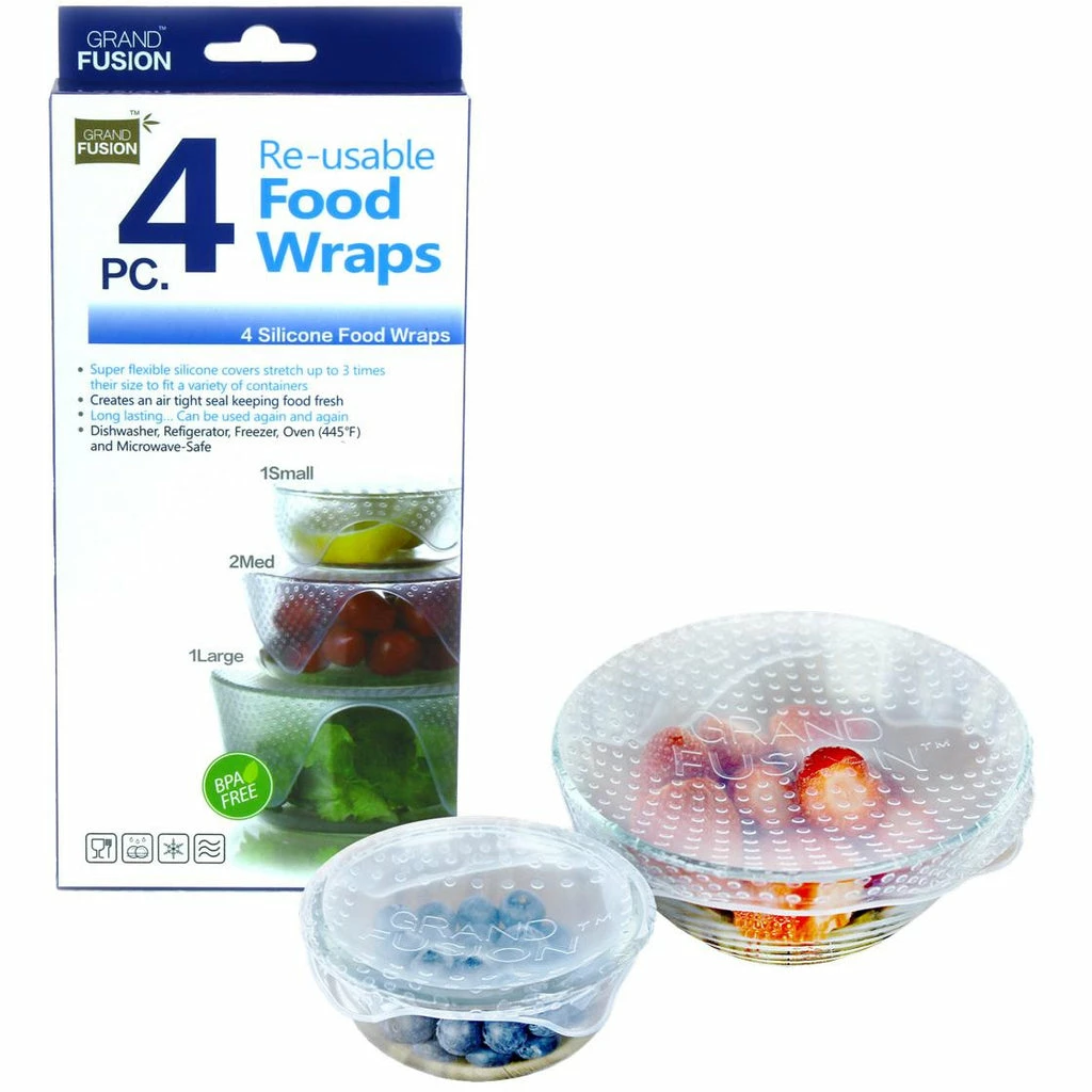 GRAND FUSION Silicone Food Wraps - Set 4 1 GRAND FUSION Silicone Food Wraps - Set 4