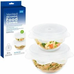 GRAND FUSION Vented Silione Microwave Food Covers Set Of 2