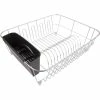 D.Line Large Stainless Steel Dish Drainer with Caddy Black