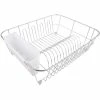 D.Line Large Stainless Steel Dish Drainer with Caddy White