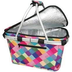 Sachi Insulated Carry Basket Lid Harlequin