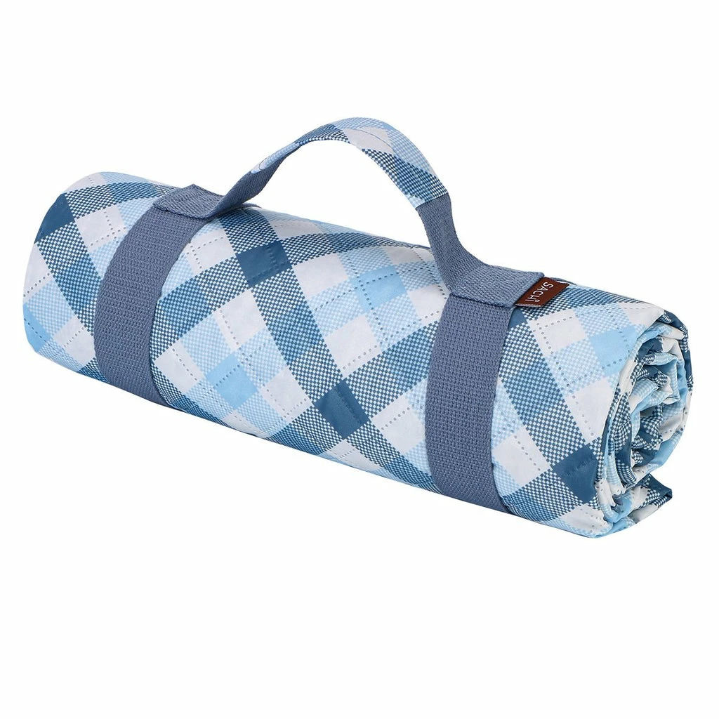 Sachi Picnic Rug 175 X 142Cm Gingham Blue 1 Sachi Picnic Rug 175 X 142Cm Gingham Blue