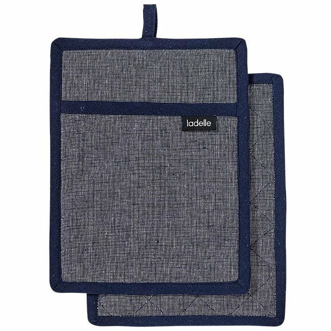 Ladelle Eco Recycled Navy 2pk Pot Holder 1 Ladelle Eco Recycled Navy 2pk Pot Holder