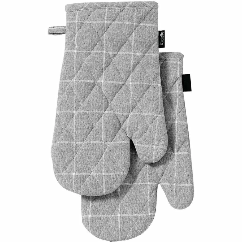 Ladelle Eco Check Grey 2pk Oven Mitt 1 Ladelle Eco Check Grey 2pk Oven Mitt