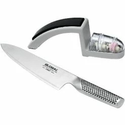 Global Knife and Sharpener Set
