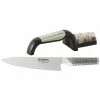 Global Cooks Knife and Sharpener Set - 20cm