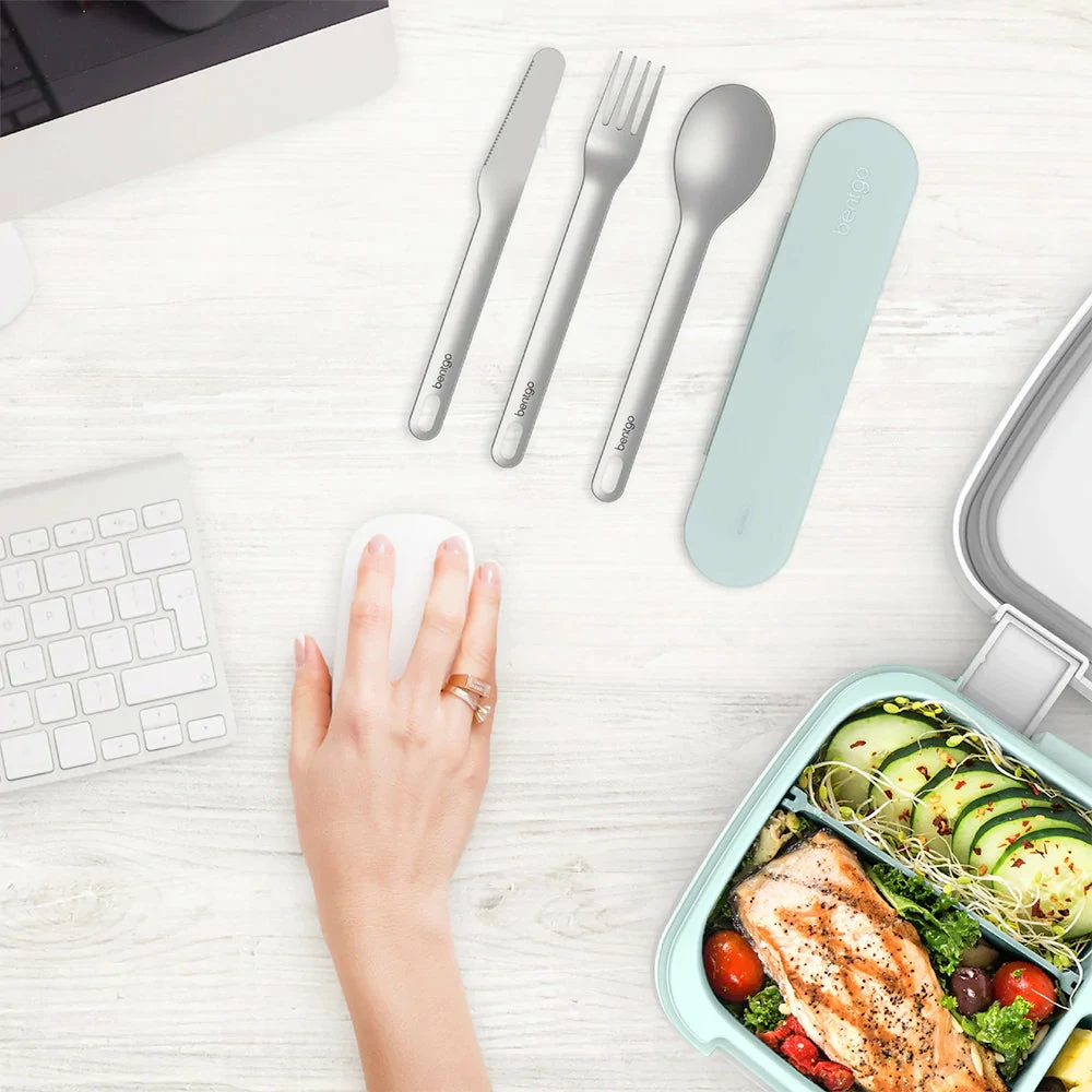 Bentgo Travel Utensil Set Aqua 2 Bentgo Travel Utensil Set Aqua - Image 2