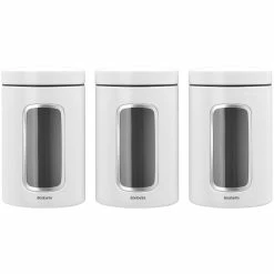 Brabantia Window Canister 1.4L 3 Piece Set White