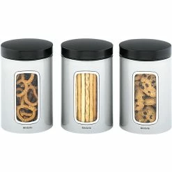 Brabantia Window Canister 1.4L 3 Piece Set Steel