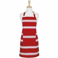 Ladelle Butcher Stripe Red Teen Apron