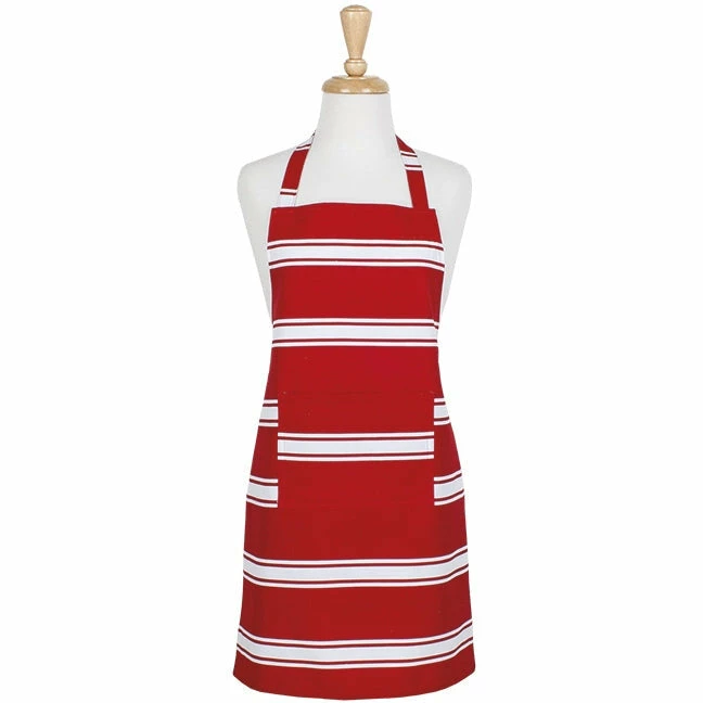 Ladelle Butcher Stripe Red Teen Apron 1 Ladelle Butcher Stripe Red Teen Apron