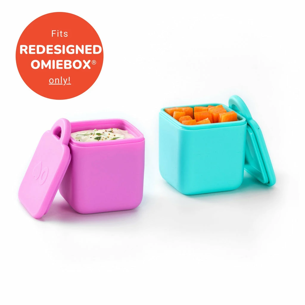 Omie OmieDip Silicone Dip Containers Set 2 Pink Teal 1 Omie OmieDip Silicone Dip Containers Set 2 Pink Teal