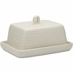 Ecology Ottawa Butter Dish with Tray 17.5 x 13.3 x 10.4cm Calico