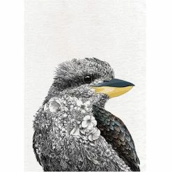 Maxwell and Williams Marini Ferlazzo Birds Tea Towel 50cm x 70cm - Kookaburra