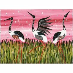 Maxwell and Williams Melanie Hava Jugaig-Bana-Wabu Tea Towel 50X70cm Jabirus Pink