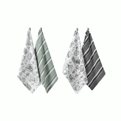 Ladelle Grown Fruit & Veggie Kitchen Towel 2 Pack - Assorted Colours - Charcoal