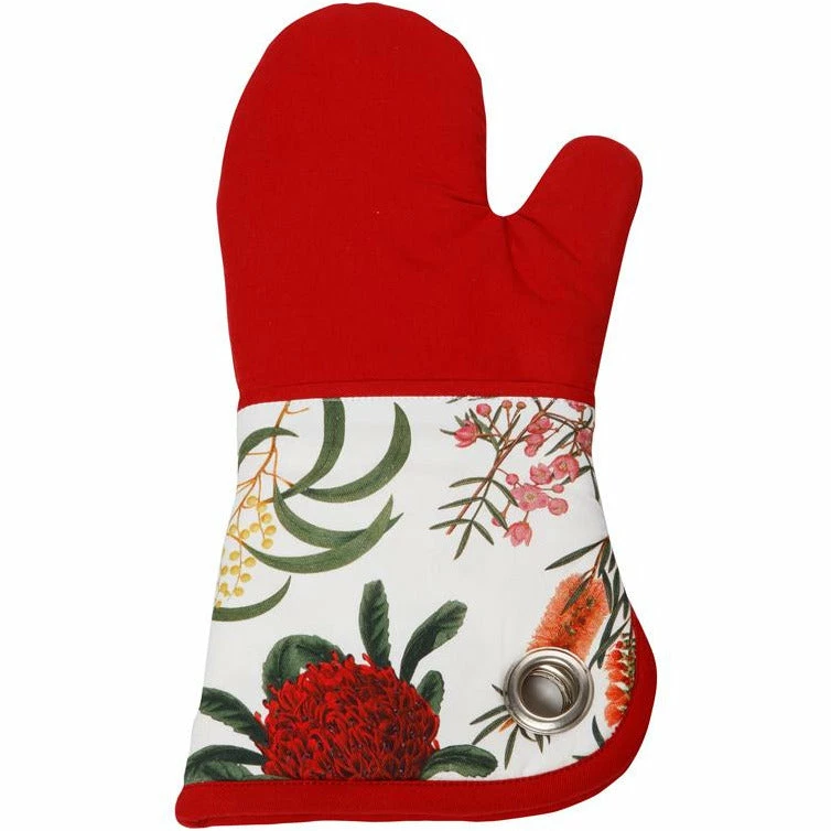 Maxwell and Williams Royal Botanic Garden Oven Glove - Red 1 Maxwell and Williams Royal Botanic Garden Oven Glove - Red