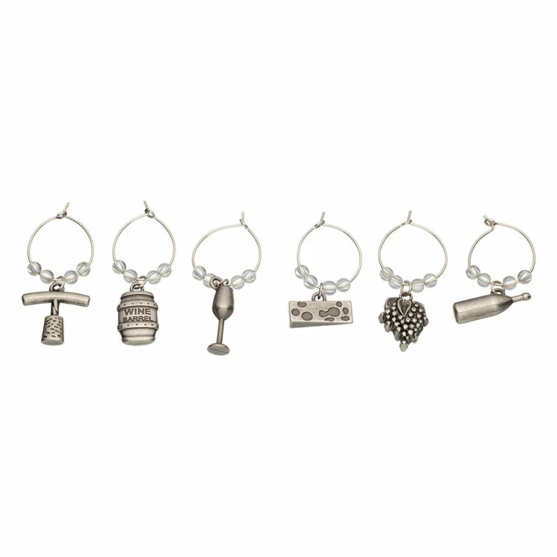 BarCraft Wine Charms 6pc Set Gift Boxed 1 BarCraft Wine Charms 6pc Set Gift Boxed