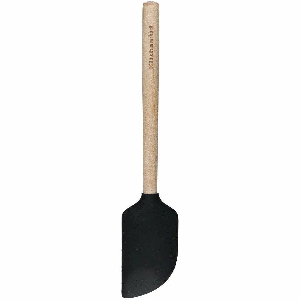 KitchenAid Maple Wood Scraper Spatula Silicone 1 KitchenAid Maple Wood Scraper Spatula Silicone