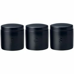 Maxwell and Williams Epicurious Canister 600ml Set Of 3 Black Gift Boxed