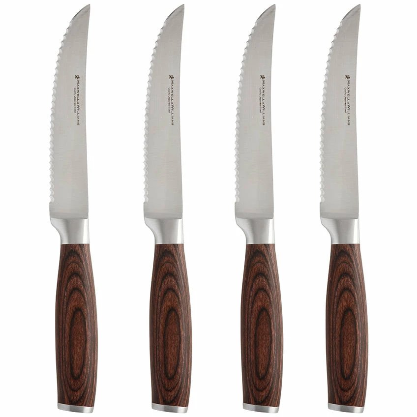 Maxwell and Williams Stanton Steak Knife Set 4 Piece Wood Gift Boxed 1 Maxwell and Williams Stanton Steak Knife Set 4 Piece Wood Gift Boxed