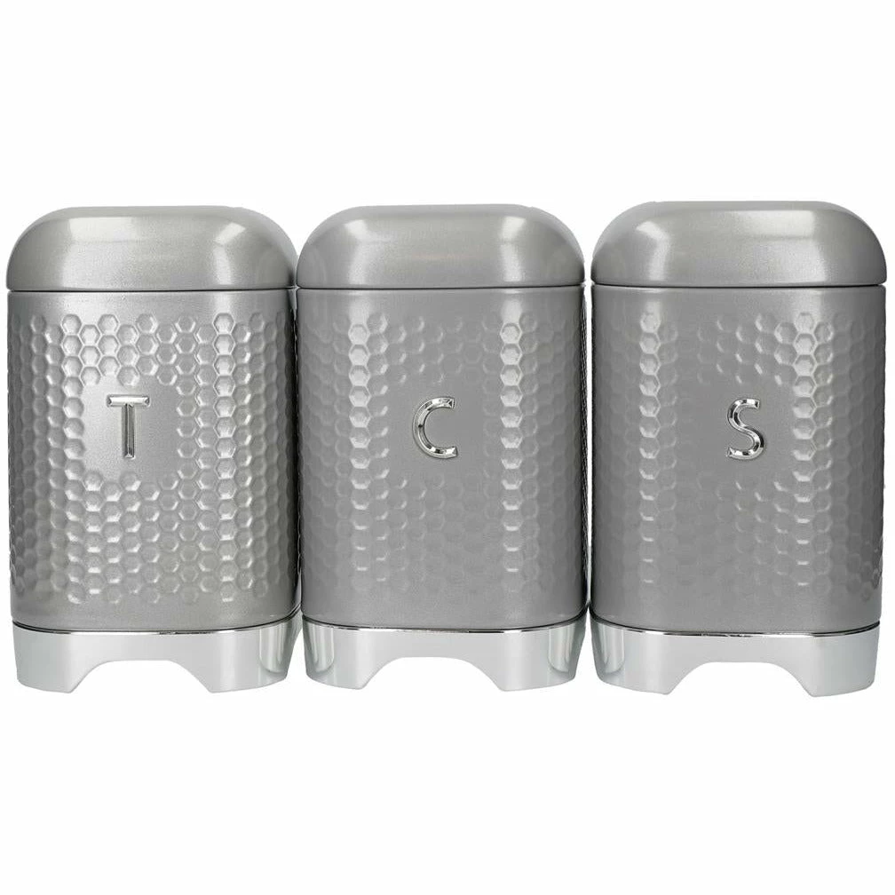 KitchenCraft Lovello Canister Set of 3 Grey Gift Boxed 1 KitchenCraft Lovello Canister Set of 3 Grey Gift Boxed