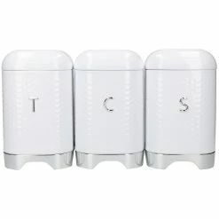 KitchenCraft Lovello Canister Set of 3 White Gift Boxed