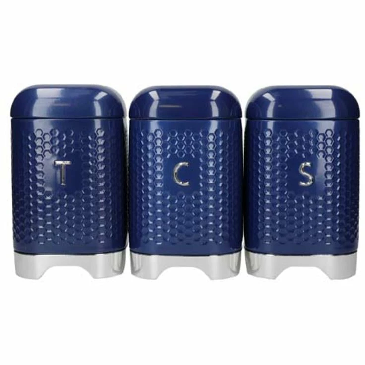 KitchenCraft Lovello Canister Set of 3 Navy Gift Boxed 1 KitchenCraft Lovello Canister Set of 3 Navy Gift Boxed
