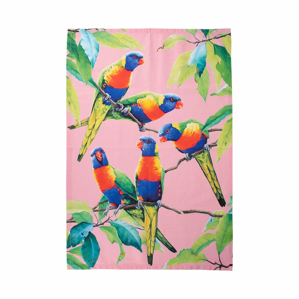 Maxwell and Williams Katherine Castle Bird Talk Tea Towel 50x70cm Rainbow Lorikeets 1 Maxwell and Williams Katherine Castle Bird Talk Tea Towel 50x70cm Rainbow Lorikeets