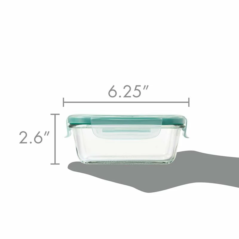 OXO Smart Seal Glass 400ml Rectangular Container 3 OXO Smart Seal Glass 400ml Rectangular Container - Image 3