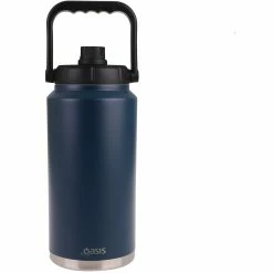 Oasis Stainless Steel Double Wall Insulated Jug w/ Carry Handle 3.8 Litre - Navy