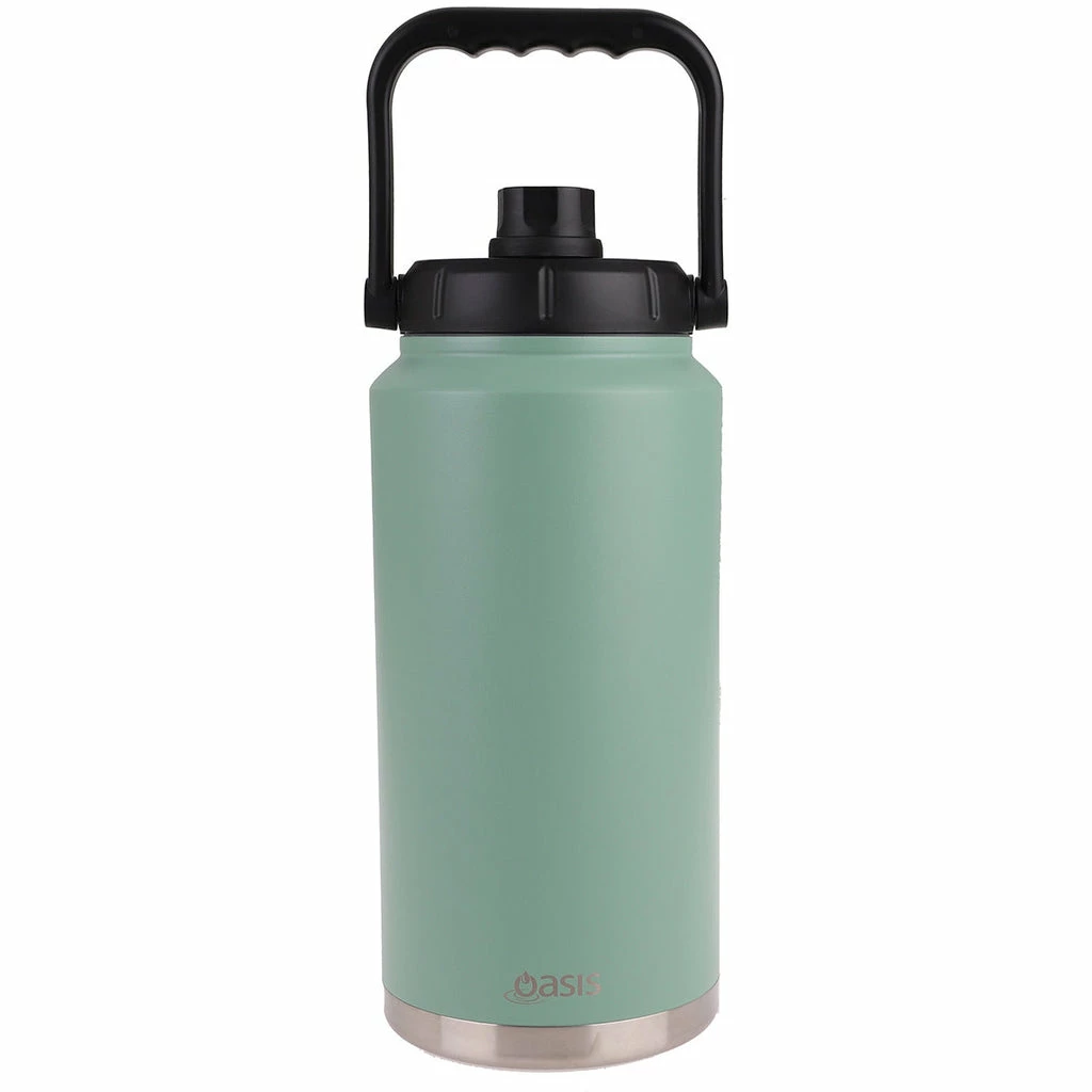 Oasis Stainless Steel Double Wall Insulated Jug w/ Carry Handle 3.8 Litre - Sage Green 1 Oasis Stainless Steel Double Wall Insulated Jug w/ Carry Handle 3.8 Litre - Sage Green