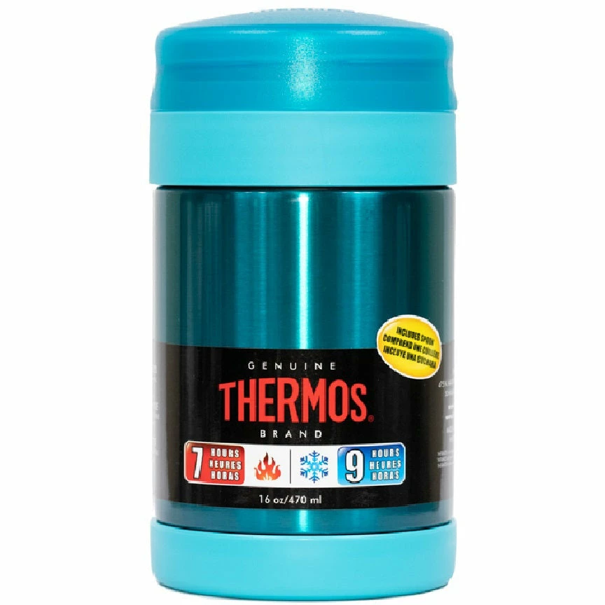 Thermos Stainless Steel Vacuum Insulated Food Jar 470ml - Teal 1 Thermos Stainless Steel Vacuum Insulated Food Jar 470ml - Teal